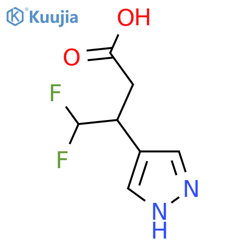 4,4-difluoro-3-(1H-pyrazol-4-yl)butanoic acid structure