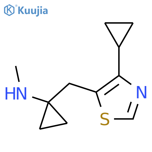 1-(4-cyclopropyl-1,3-thiazol-5-yl)methyl-N-methylcyclopropan-1-amine structure