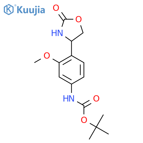 tert-butyl N-3-methoxy-4-(2-oxo-1,3-oxazolidin-4-yl)phenylcarbamate structure