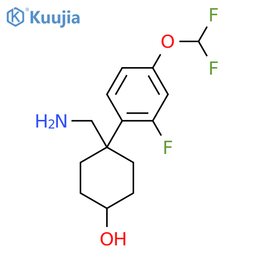 4-(aminomethyl)-4-4-(difluoromethoxy)-2-fluorophenylcyclohexan-1-ol structure