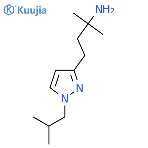 2-methyl-4-1-(2-methylpropyl)-1H-pyrazol-3-ylbutan-2-amine structure