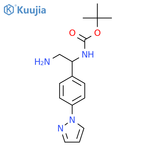 tert-butyl N-{2-amino-1-4-(1H-pyrazol-1-yl)phenylethyl}carbamate structure