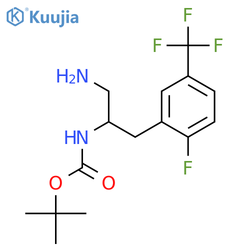 tert-butyl N-{1-amino-3-2-fluoro-5-(trifluoromethyl)phenylpropan-2-yl}carbamate structure