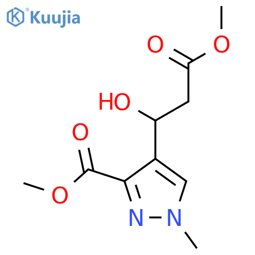 methyl 4-(1-hydroxy-3-methoxy-3-oxopropyl)-1-methyl-1H-pyrazole-3-carboxylate structure