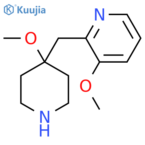 3-methoxy-2-(4-methoxypiperidin-4-yl)methylpyridine structure