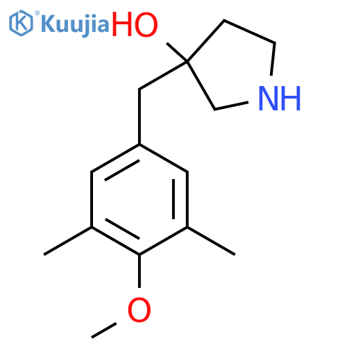 3-(4-methoxy-3,5-dimethylphenyl)methylpyrrolidin-3-ol structure