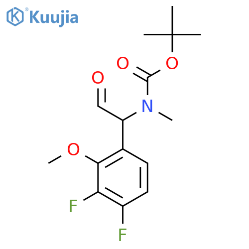 tert-butyl N-1-(3,4-difluoro-2-methoxyphenyl)-2-oxoethyl-N-methylcarbamate structure