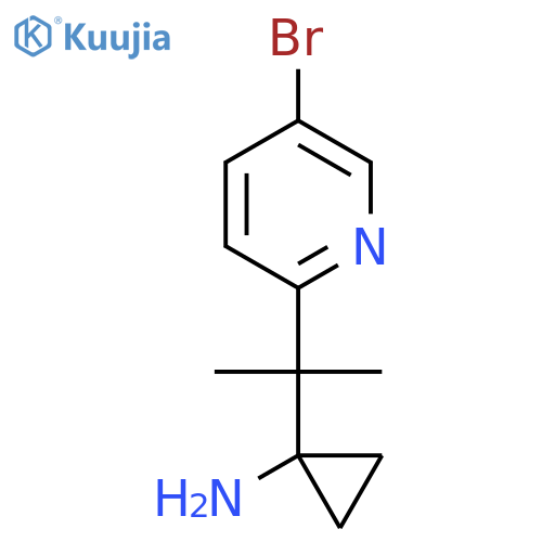 1-2-(5-bromopyridin-2-yl)propan-2-ylcyclopropan-1-amine structure