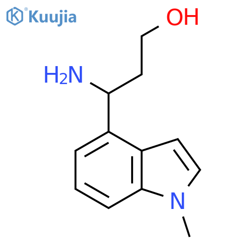 3-amino-3-(1-methyl-1H-indol-4-yl)propan-1-ol structure