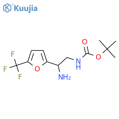 tert-butyl N-{2-amino-2-5-(trifluoromethyl)furan-2-ylethyl}carbamate structure