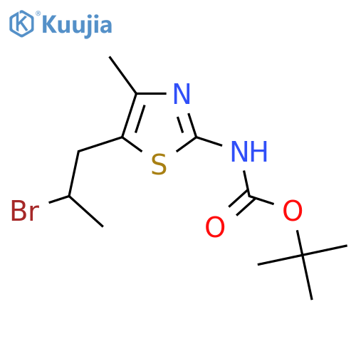 tert-butyl N-5-(2-bromopropyl)-4-methyl-1,3-thiazol-2-ylcarbamate structure