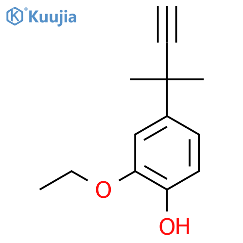 2-ethoxy-4-(2-methylbut-3-yn-2-yl)phenol structure