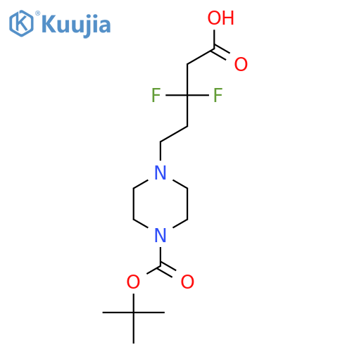 5-{4-(tert-butoxy)carbonylpiperazin-1-yl}-3,3-difluoropentanoic acid structure