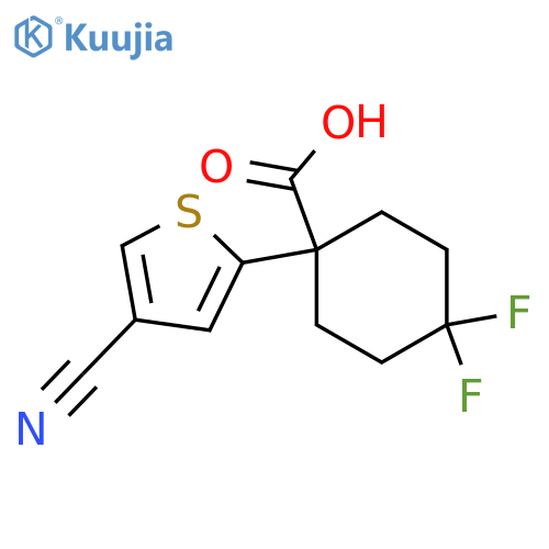 1-(4-cyanothiophen-2-yl)-4,4-difluorocyclohexane-1-carboxylic acid structure