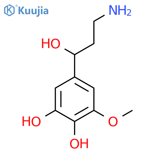 5-(3-amino-1-hydroxypropyl)-3-methoxybenzene-1,2-diol structure
