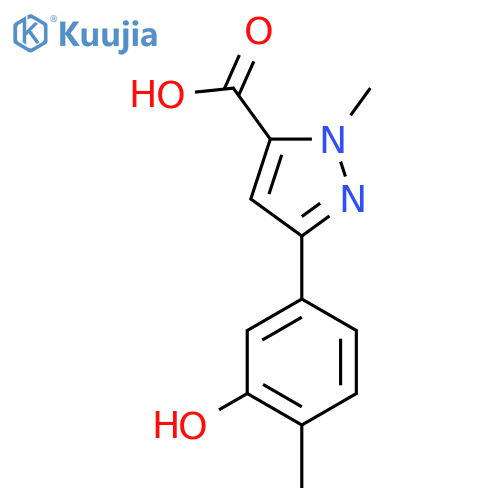3-(3-hydroxy-4-methylphenyl)-1-methyl-1H-pyrazole-5-carboxylic acid structure
