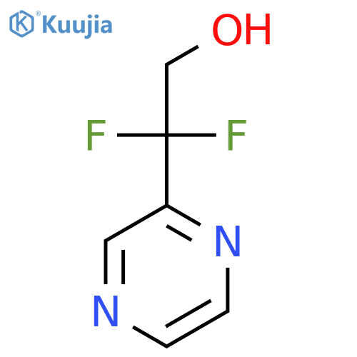 2,2-difluoro-2-(pyrazin-2-yl)ethan-1-ol structure