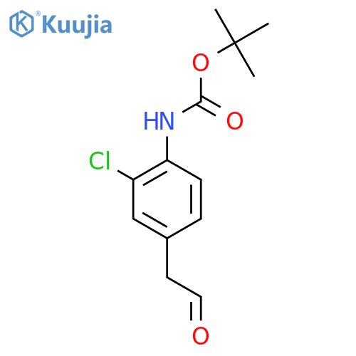 tert-butyl N-2-chloro-4-(2-oxoethyl)phenylcarbamate structure
