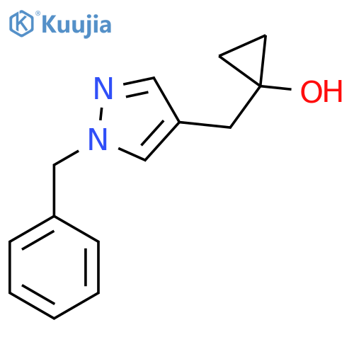 1-(1-benzyl-1H-pyrazol-4-yl)methylcyclopropan-1-ol structure