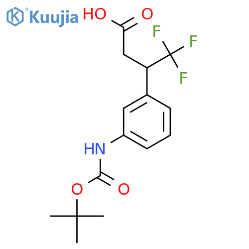 3-(3-{(tert-butoxy)carbonylamino}phenyl)-4,4,4-trifluorobutanoic acid structure