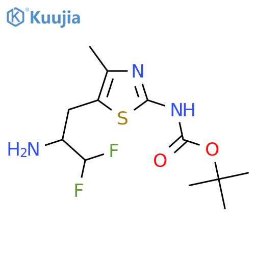 tert-butyl N-5-(2-amino-3,3-difluoropropyl)-4-methyl-1,3-thiazol-2-ylcarbamate structure