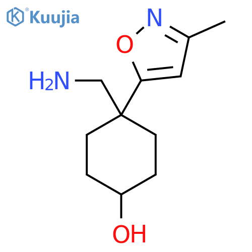 4-(aminomethyl)-4-(3-methyl-1,2-oxazol-5-yl)cyclohexan-1-ol structure
