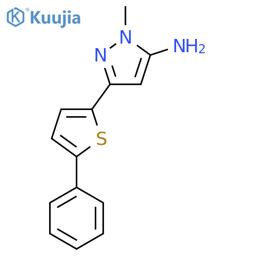 1-methyl-3-(5-phenylthiophen-2-yl)-1H-pyrazol-5-amine structure