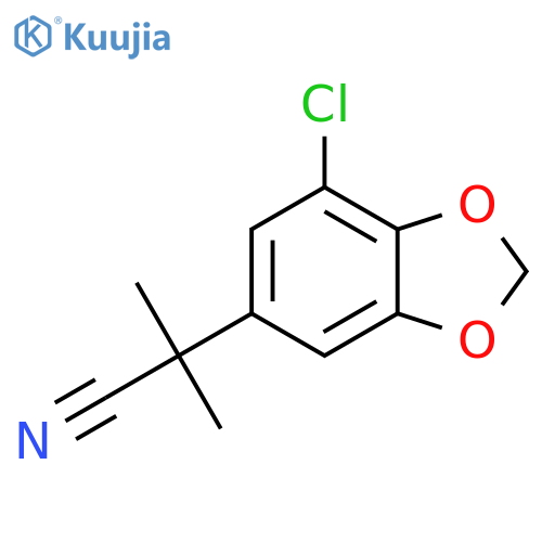 2-(7-chloro-1,3-dioxaindan-5-yl)-2-methylpropanenitrile structure