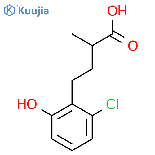 4-(2-chloro-6-hydroxyphenyl)-2-methylbutanoic acid structure