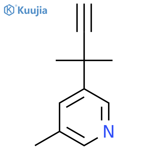 3-Methyl-5-(2-methylbut-3-yn-2-yl)pyridine structure