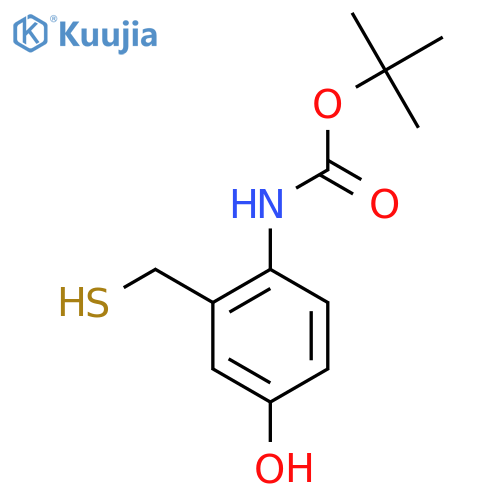 tert-butyl N-4-hydroxy-2-(sulfanylmethyl)phenylcarbamate structure