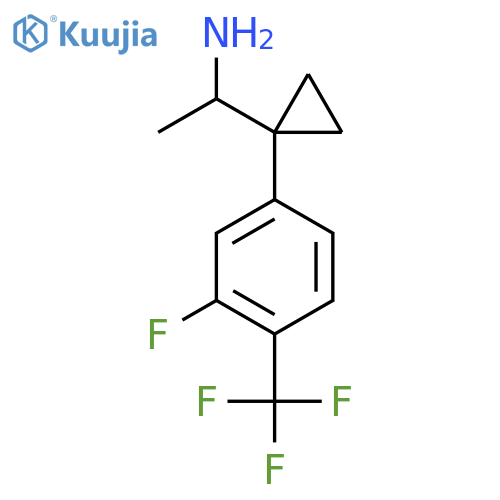 1-{1-3-fluoro-4-(trifluoromethyl)phenylcyclopropyl}ethan-1-amine structure