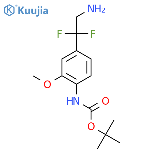 tert-butyl N-4-(2-amino-1,1-difluoroethyl)-2-methoxyphenylcarbamate structure