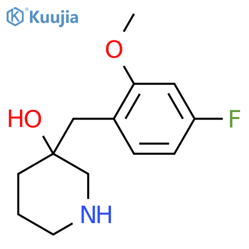 3-(4-fluoro-2-methoxyphenyl)methylpiperidin-3-ol structure