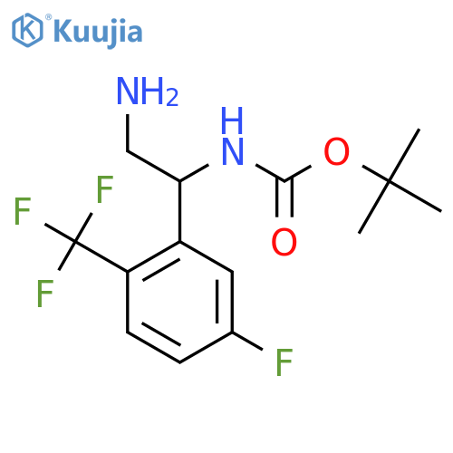 tert-butyl N-{2-amino-1-5-fluoro-2-(trifluoromethyl)phenylethyl}carbamate structure