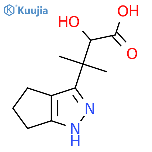 3-{1H,4H,5H,6H-cyclopentacpyrazol-3-yl}-2-hydroxy-3-methylbutanoic acid structure