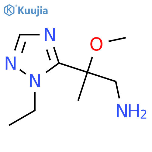 2-(1-ethyl-1H-1,2,4-triazol-5-yl)-2-methoxypropan-1-amine structure
