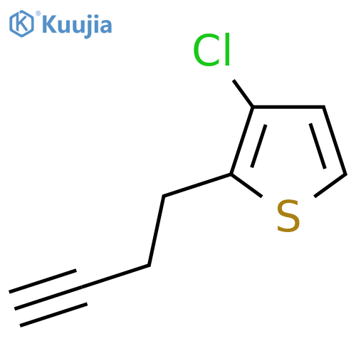 2-(but-3-yn-1-yl)-3-chlorothiophene structure