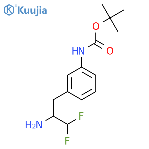 tert-butyl N-3-(2-amino-3,3-difluoropropyl)phenylcarbamate structure