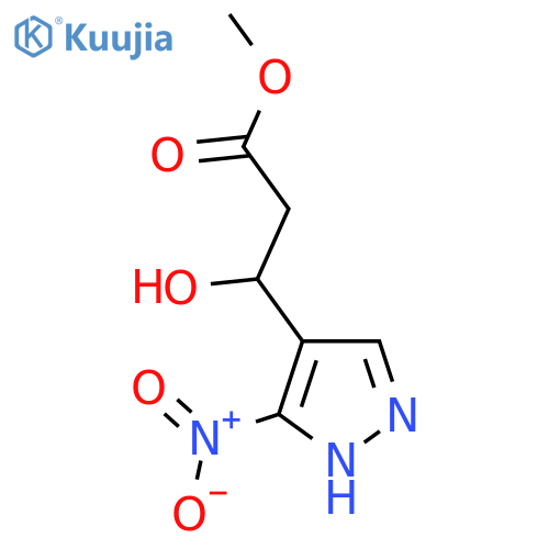 methyl 3-hydroxy-3-(3-nitro-1H-pyrazol-4-yl)propanoate structure