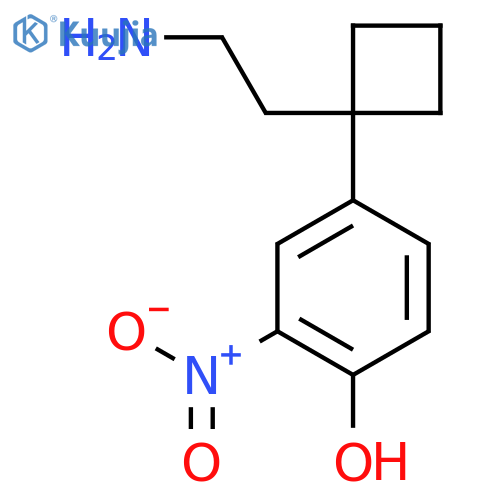 4-1-(2-aminoethyl)cyclobutyl-2-nitrophenol structure