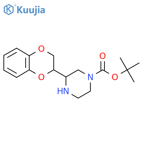 tert-butyl 3-(2,3-dihydro-1,4-benzodioxin-2-yl)piperazine-1-carboxylate structure
