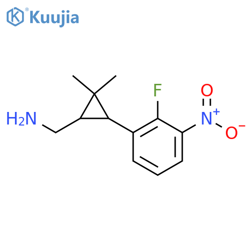 3-(2-fluoro-3-nitrophenyl)-2,2-dimethylcyclopropylmethanamine structure