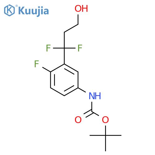 tert-butyl N-3-(1,1-difluoro-3-hydroxypropyl)-4-fluorophenylcarbamate structure