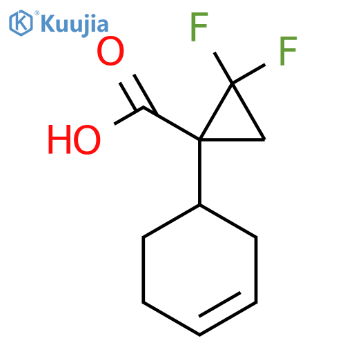 1-(cyclohex-3-en-1-yl)-2,2-difluorocyclopropane-1-carboxylic acid structure