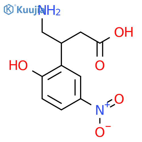 4-amino-3-(2-hydroxy-5-nitrophenyl)butanoic acid structure