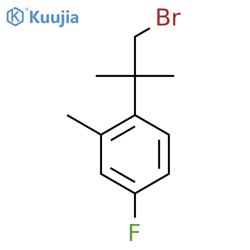 1-(1-bromo-2-methylpropan-2-yl)-4-fluoro-2-methylbenzene structure