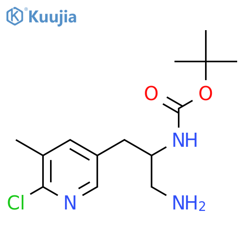 tert-butyl N-1-amino-3-(6-chloro-5-methylpyridin-3-yl)propan-2-ylcarbamate structure