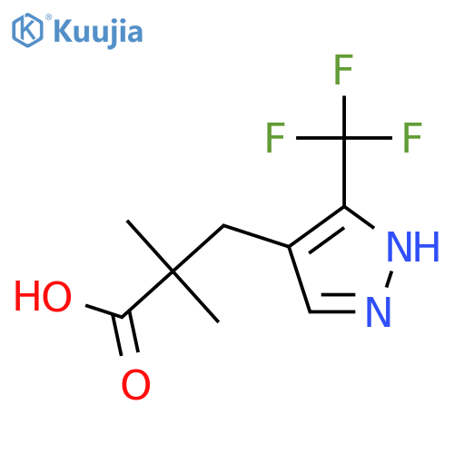 2,2-dimethyl-3-3-(trifluoromethyl)-1H-pyrazol-4-ylpropanoic acid structure