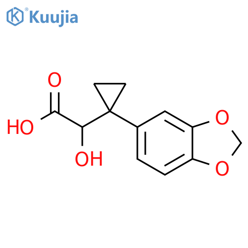 2-1-(1,3-dioxaindan-5-yl)cyclopropyl-2-hydroxyacetic acid structure
